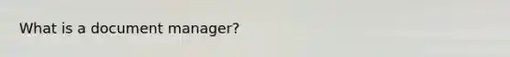 What is a document manager?