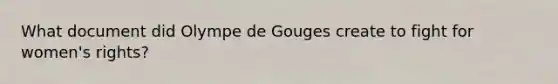 What document did Olympe de Gouges create to fight for women's rights?