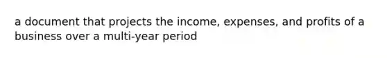 a document that projects the income, expenses, and profits of a business over a multi-year period