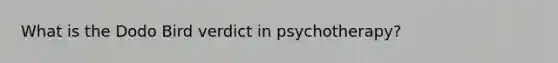 What is the Dodo Bird verdict in psychotherapy?