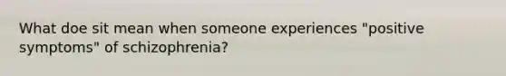 What doe sit mean when someone experiences "positive symptoms" of schizophrenia?