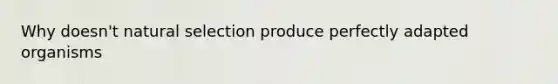 Why doesn't natural selection produce perfectly adapted organisms