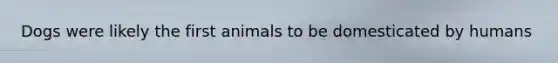 Dogs were likely the first animals to be domesticated by humans