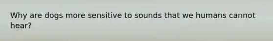 Why are dogs more sensitive to sounds that we humans cannot hear?