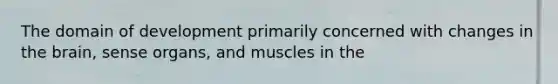 The domain of development primarily concerned with changes in the brain, sense organs, and muscles in the