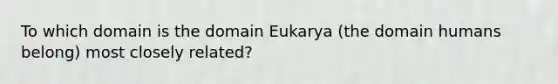 To which domain is the domain Eukarya (the domain humans belong) most closely related?