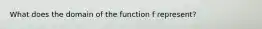 What does the domain of the function f represent?