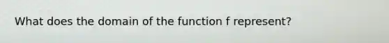 What does the domain of the function f represent?