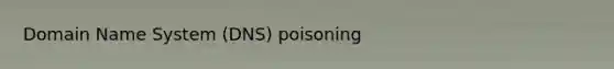 Domain Name System (DNS) poisoning