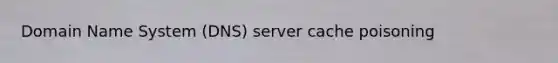 Domain Name System (DNS) server cache poisoning
