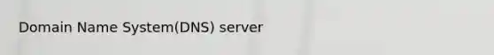 Domain Name System(DNS) server