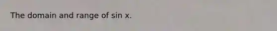 The domain and range of sin x.