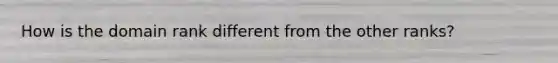 How is the domain rank different from the other ranks?