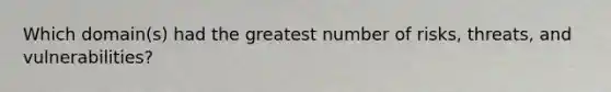 Which domain(s) had the greatest number of risks, threats, and vulnerabilities?