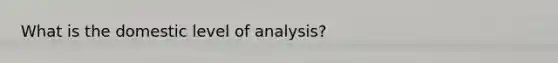 What is the domestic level of analysis?