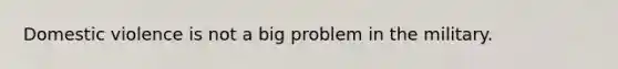 Domestic violence is not a big problem in the military.