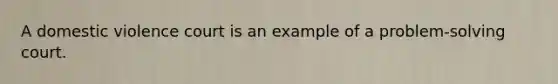 A domestic violence court is an example of a problem-solving court.