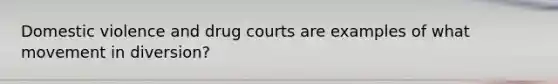 Domestic violence and drug courts are examples of what movement in diversion?