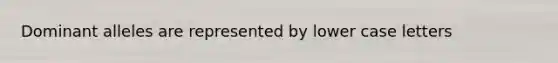 Dominant alleles are represented by lower case letters