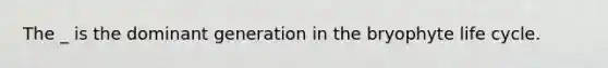 The _ is the dominant generation in the bryophyte life cycle.