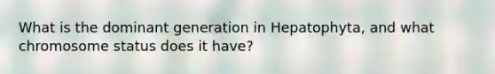 What is the dominant generation in Hepatophyta, and what chromosome status does it have?