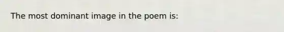 The most dominant image in the poem is: