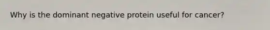 Why is the dominant negative protein useful for cancer?