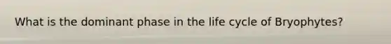 What is the dominant phase in the life cycle of Bryophytes?