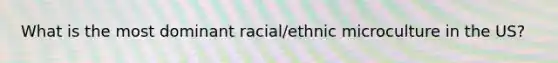 What is the most dominant racial/ethnic microculture in the US?