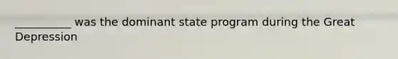 __________ was the dominant state program during the Great Depression