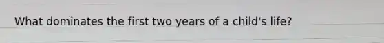 What dominates the first two years of a child's life?