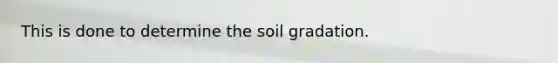 This is done to determine the soil gradation.