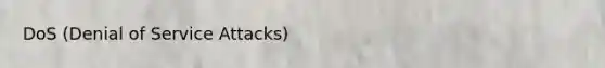 DoS (Denial of Service Attacks)