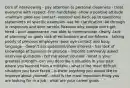 Do's of interviewing - pay attention to personal cleanness - treat everyone with respect -firm handshake -show a positive attitude -maintain good eye contact -respond and back up to questions/ statements w/ specific examples -ask for clarification -be through in responses and dont ramble Reasons why people don't get hired - poor appearance -not able to communicate clearly -lack of planning/ no goals lack of enthusiasm and confidence - talking poorly of previous employers -poor eye contact and body language - doesn't ask questions/show interest - has lack of knowledge of business or position - impolite commonly asked interview questions - tell me about yourself - what is your greatest strength -can you describe a situation in your past where you learned from a mistake - what is the most difficult situation you have faced - is there anything you would like to improve about yourself - what is the most important thing you are looking for in a job - what are your career goals