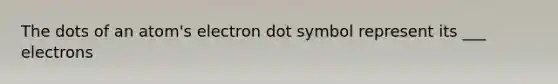 The dots of an atom's electron dot symbol represent its ___ electrons