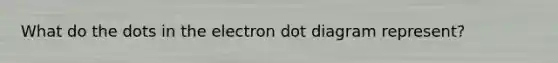 What do the dots in the electron dot diagram represent?