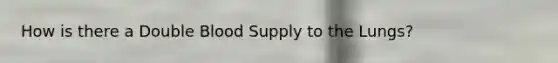 How is there a Double Blood Supply to the Lungs?