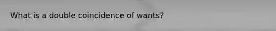 What is a double coincidence of wants?