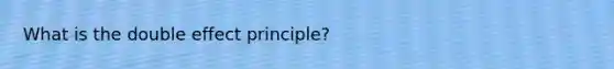 What is the double effect principle?