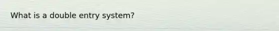 What is a double entry system?