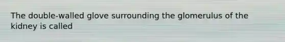 The double-walled glove surrounding the glomerulus of the kidney is called