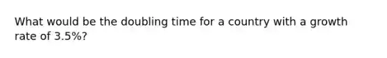 What would be the doubling time for a country with a growth rate of 3.5%?