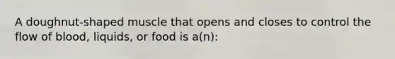 A doughnut-shaped muscle that opens and closes to control the flow of blood, liquids, or food is a(n):