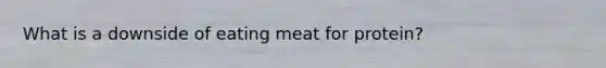 What is a downside of eating meat for protein?