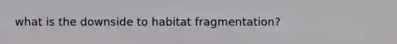 what is the downside to habitat fragmentation?