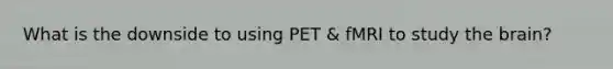 What is the downside to using PET & fMRI to study the brain?