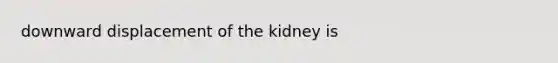 downward displacement of the kidney is