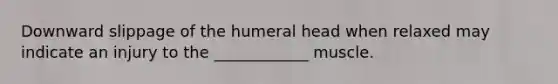 Downward slippage of the humeral head when relaxed may indicate an injury to the ____________ muscle.