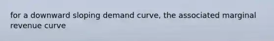 for a downward sloping demand curve, the associated marginal revenue curve