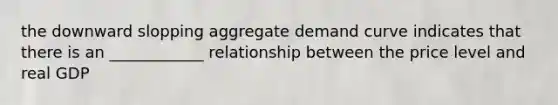 the downward slopping aggregate demand curve indicates that there is an ____________ relationship between the price level and real GDP